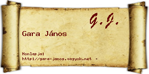 Gara János névjegykártya